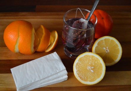 tisane, curcuma, citron et orange contre le rhume