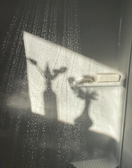 douche et éléments de décoration salle de bains