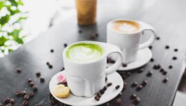 matcha latte et café