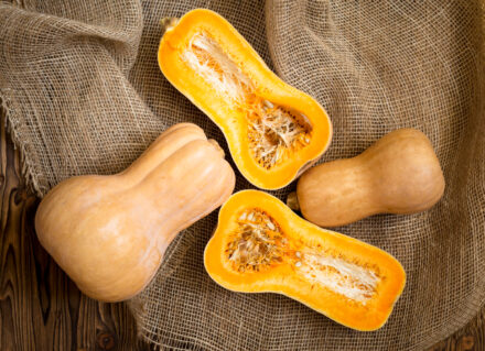 courges coupées et entières