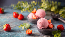 glaces à la fraise