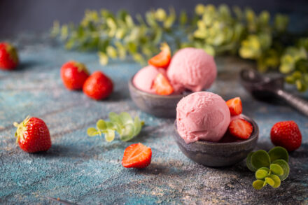 glaces à la fraise
